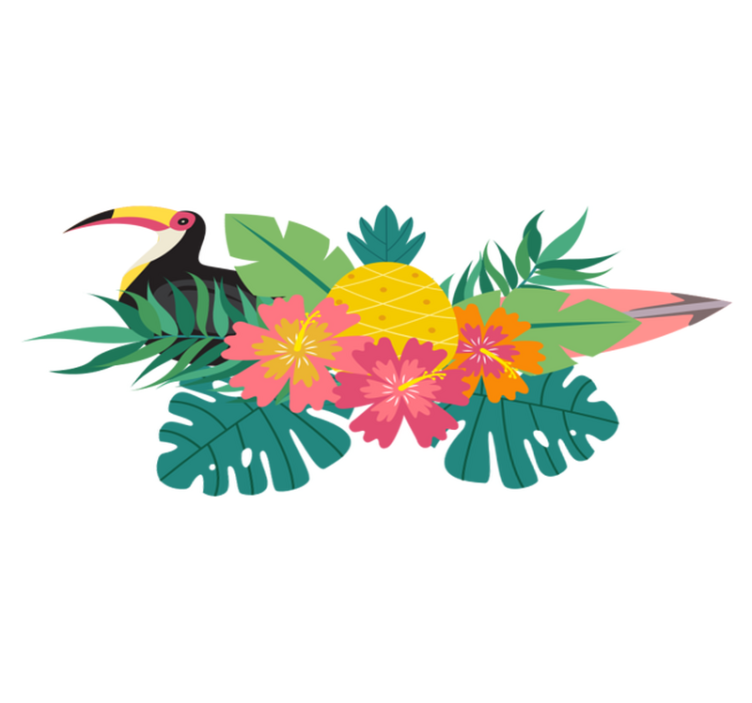 Tropical bird design animal vinyl rug - TenStickers