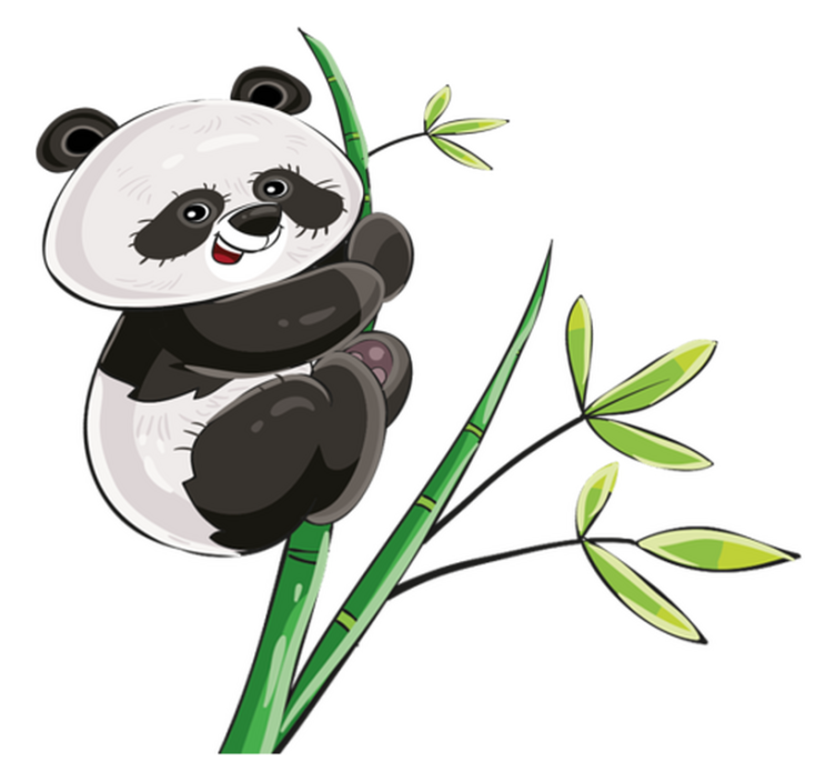 Panda climbing bamboo animal vinyl rug - TenStickers