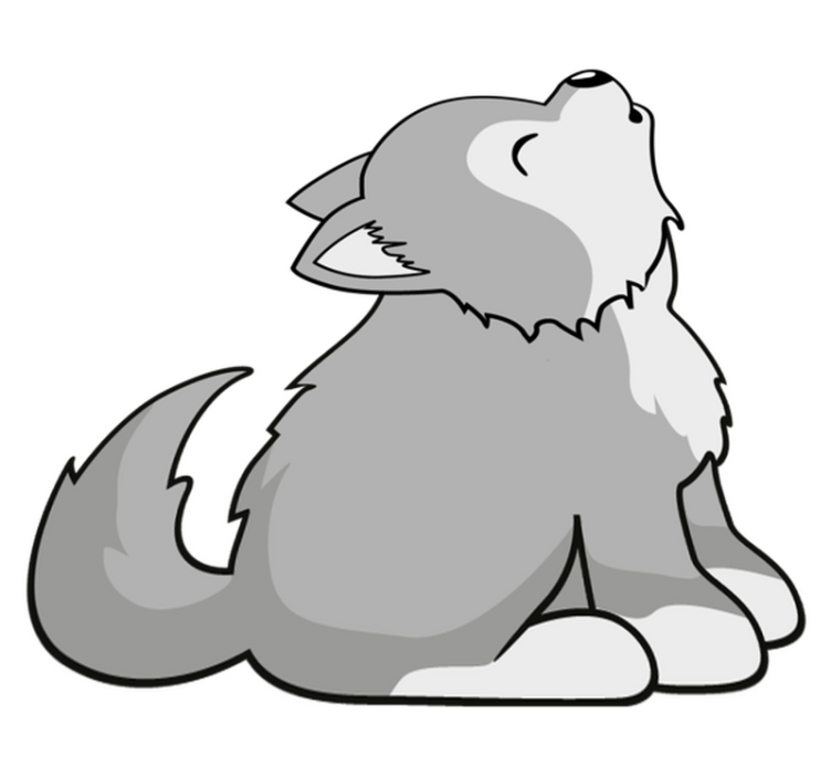 Animal vinyl rug howling canine design - TenStickers