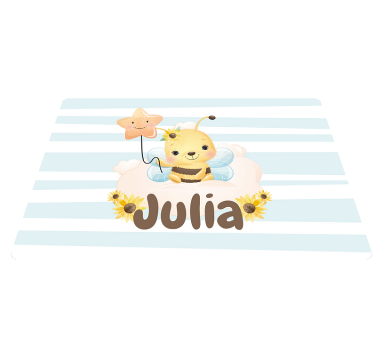 Cute animals bee personalized animal vinyl rug - TenStickers
