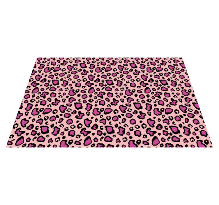 Pink and black classic leopard print animal vinyl rug - TenStickers