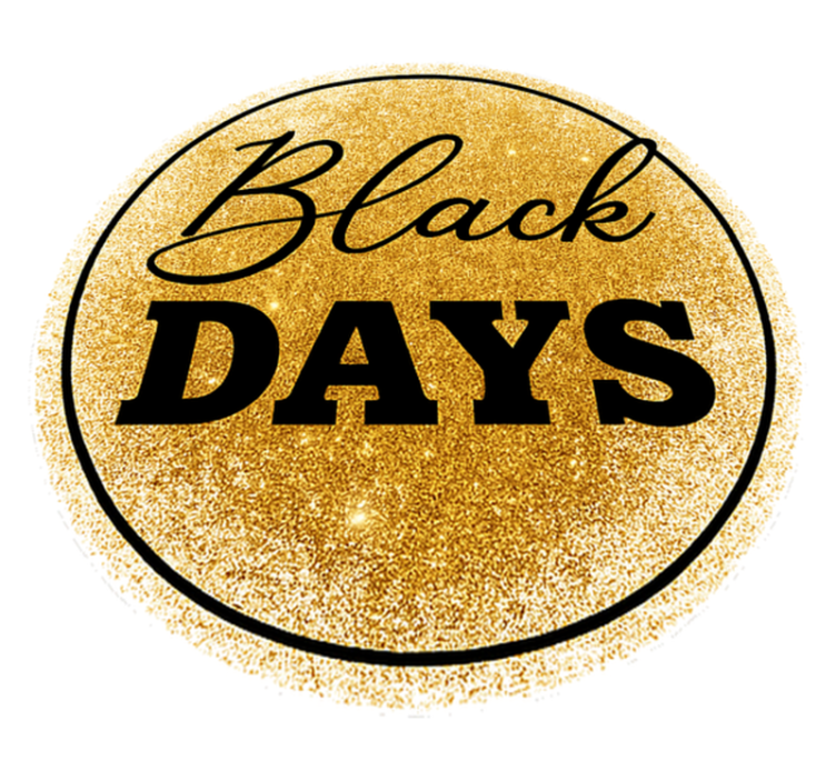 Black friday vinyl rug white and gold "black days" - TenStickers