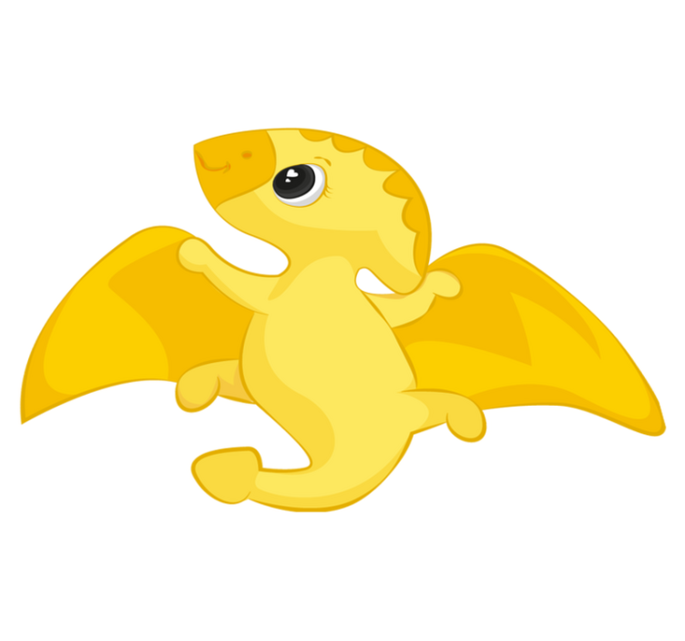Cheerful yellow dragon animal vinyl rug - TenStickers