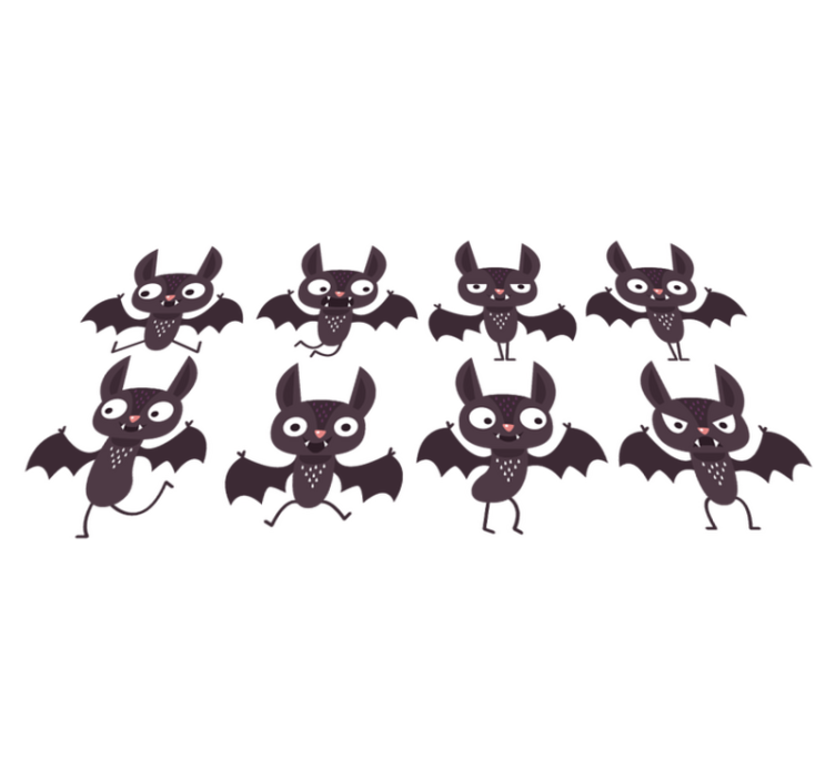 Halloween vinyl rug cheerful bats pack - TenStickers