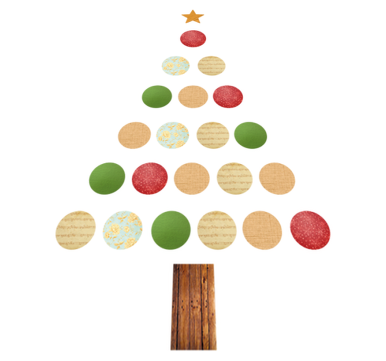 Christmas vinyl rug with colorful tree design - TenStickers