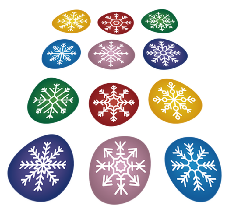 Christmas vinyl rug colorful snowflakes - TenStickers