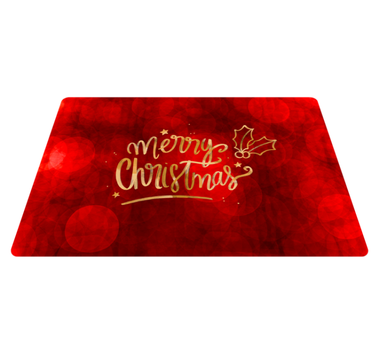Christmas vinyl rug merry christmas in red - TenStickers