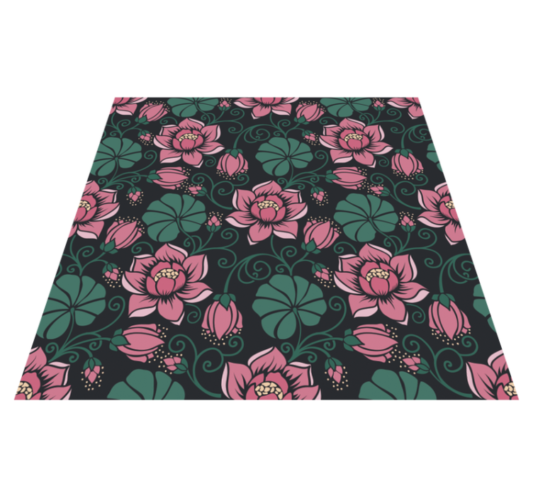 Flowering vines floral vinyl rug - TenStickers