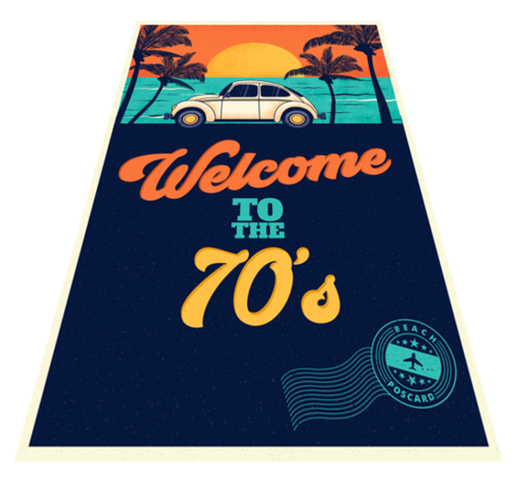 Vintage vinyl rug welcome to the 70s - TenStickers