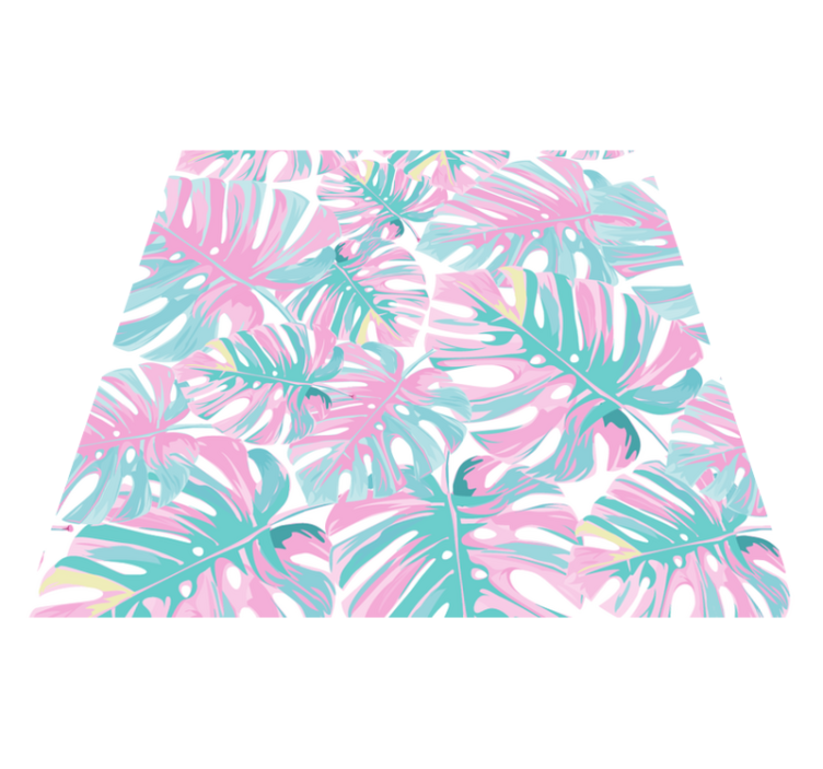 Floral vinyl rug with delicious monstera design - TenStickers