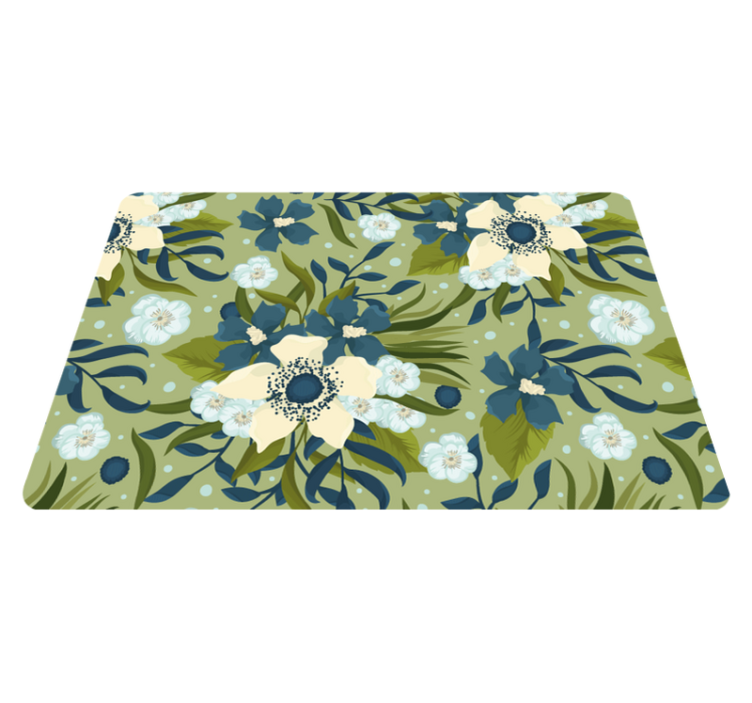 Floral vinyl rug with vibrant summer pattern - TenStickers