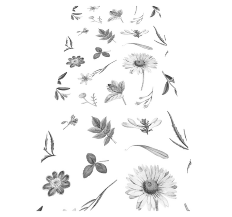 Floral vinyl rug in gray spring flowers - TenStickers