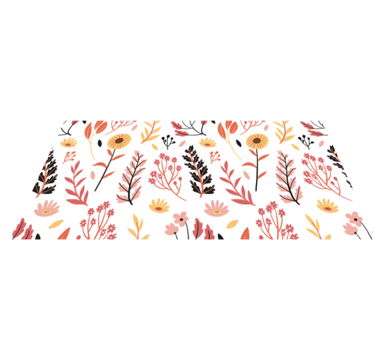 Colorful floral vinyl rug on a white background - TenStickers