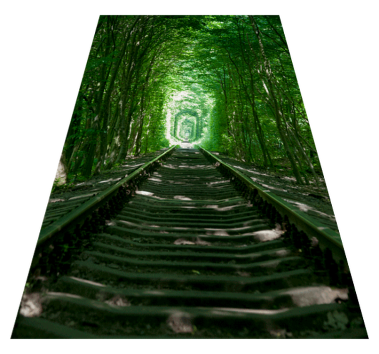 Floral vinyl rug with paths and trees design - TenStickers