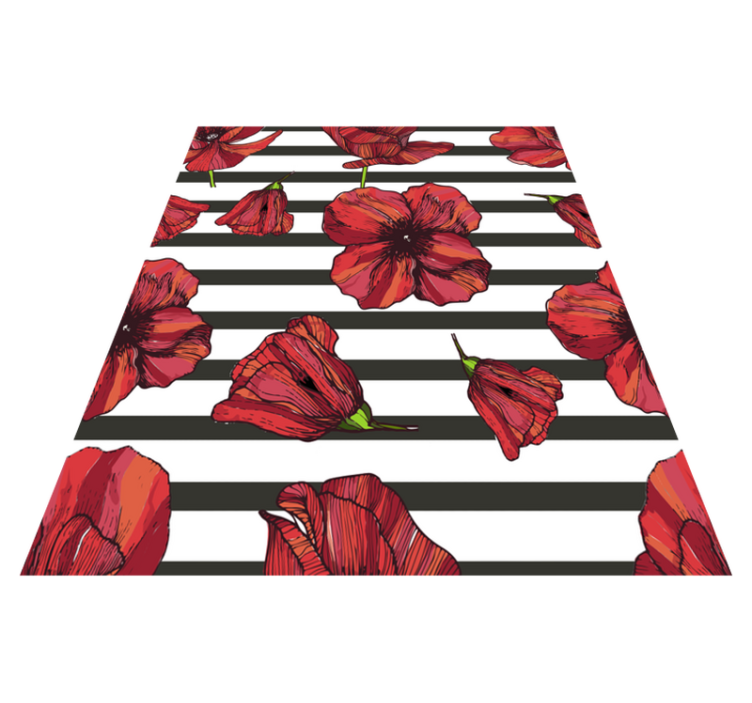 Floral vinyl rug with polish poppy flowers - TenStickers