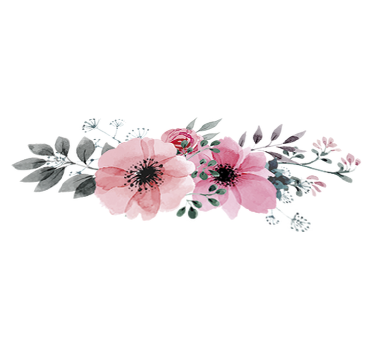 Flower rug aquarella poppies design - TenStickers