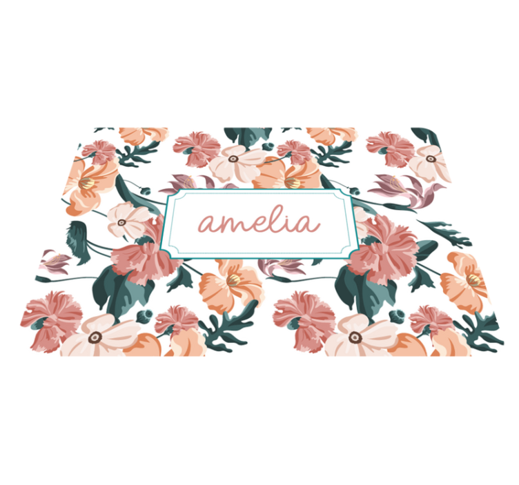 Flower rug with beautiful pastel floral design - TenStickers