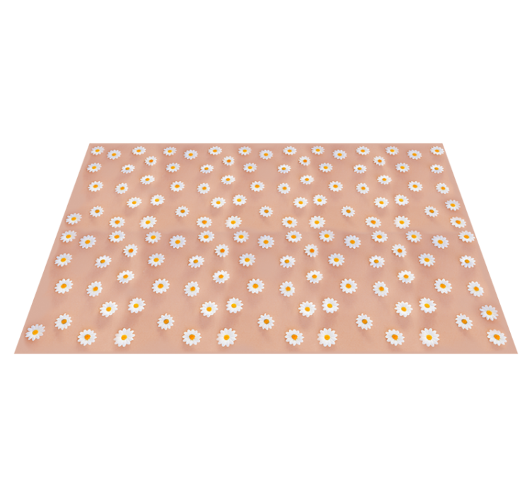 Flower rug with modern daisy design - TenStickers