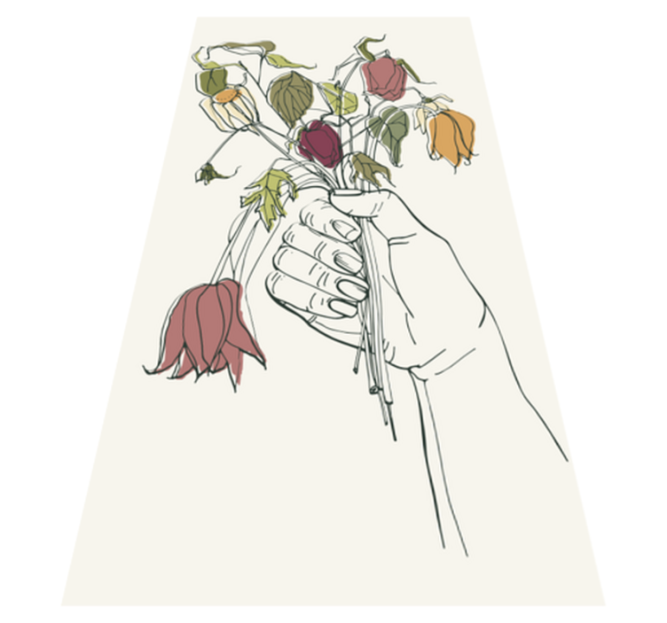 Withered flowers aesthetic flower rug - TenStickers