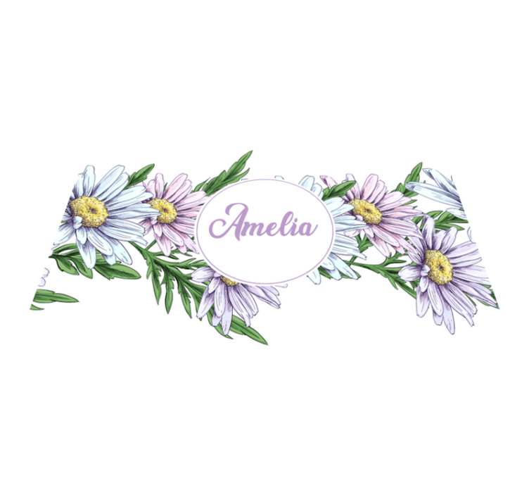 Floral vinyl rug daisy design personalized - TenStickers
