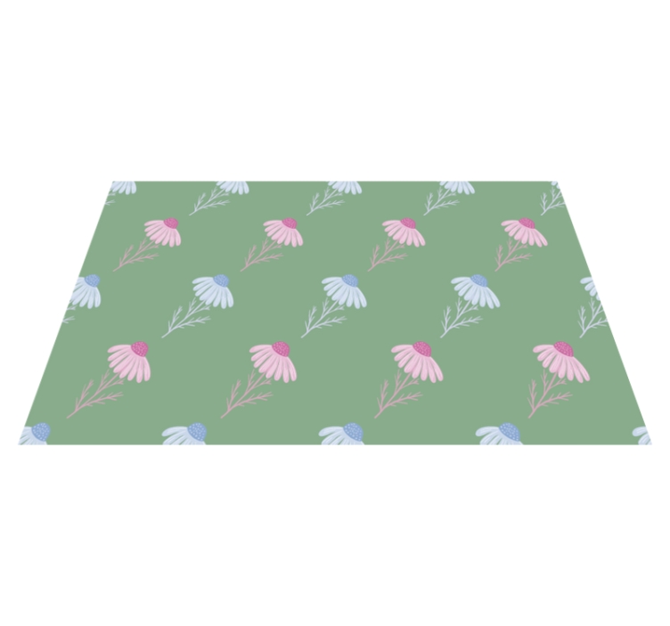 Floral vinyl rug with chamomile daisy design - TenStickers