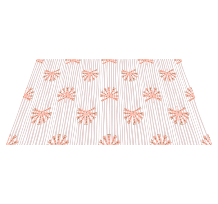 Floral vinyl rug in geometric pastel pink flower - TenStickers