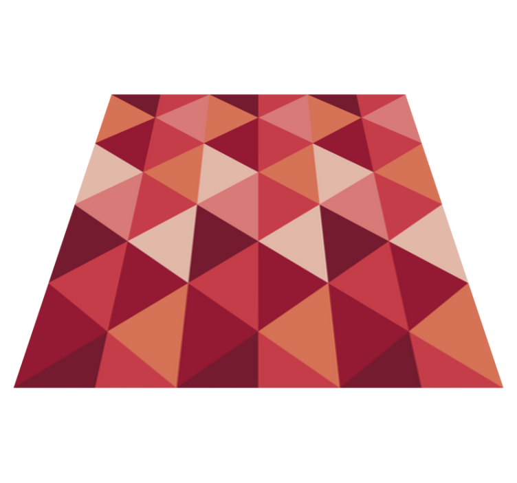 Dining room vinyl rug in red and pink triangles - TenStickers