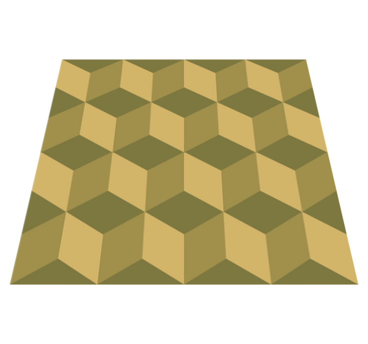 Dining room vinyl rug in beige 3d cubes - TenStickers