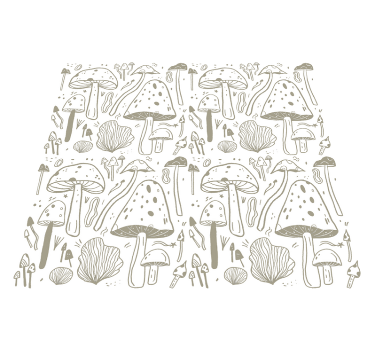 Dining room vinyl rug with beige mushroom pattern - TenStickers