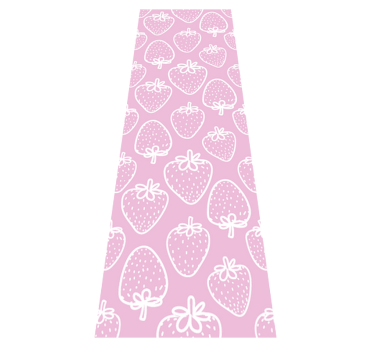 Kitchen vinyl rug seamless pink strawberry design - TenStickers