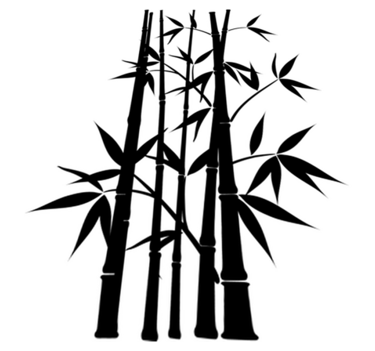 Bathroom vinyl rug bamboo plant wall sticker - TenStickers