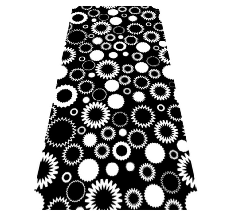 Bathroom vinyl rug black and white sunflowers - TenStickers