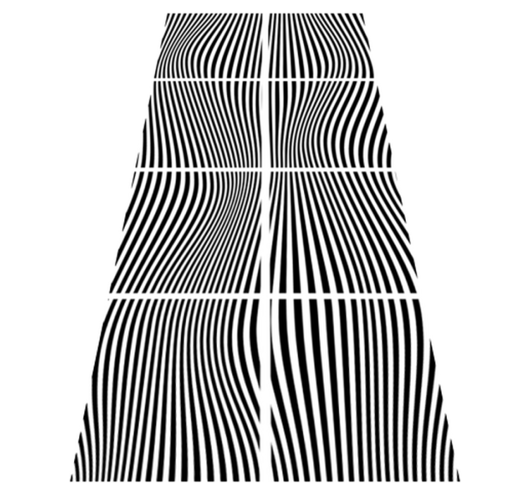 Bathroom vinyl rug with wavy squares - TenStickers