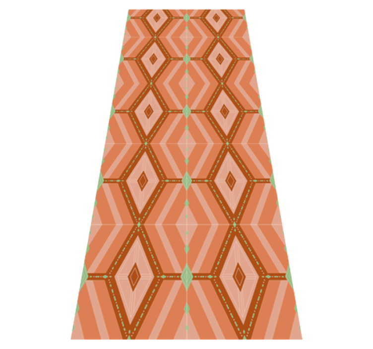 Geometric vinyl rug in 30s autumn colors - TenStickers