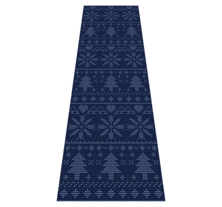 Christmas vinyl rug with navy blue knitted pattern - TenStickers