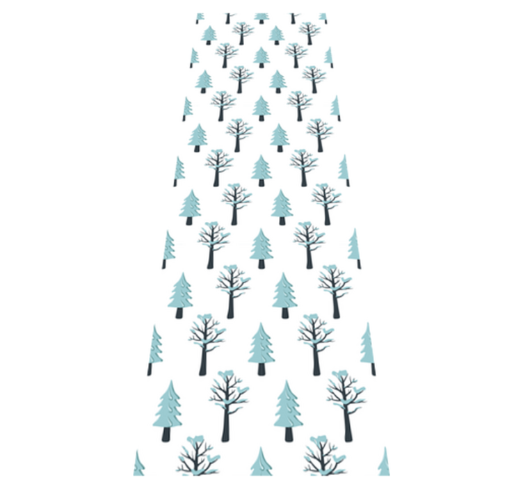 Christmas vinyl rug tree in the snow design - TenStickers