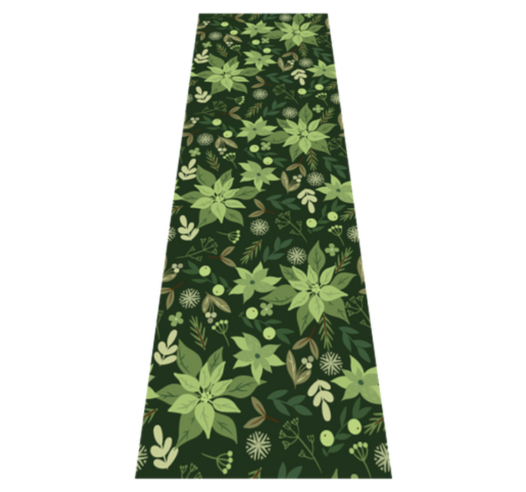 Christmas vinyl rug with green floral decorations - TenStickers