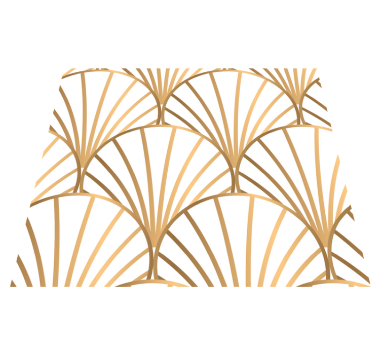 Bedroom vinyl rug in art deco white and gold - TenStickers