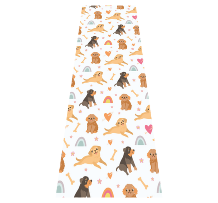Cute dog and rainbow pattern bedroom vinyl rug - TenStickers