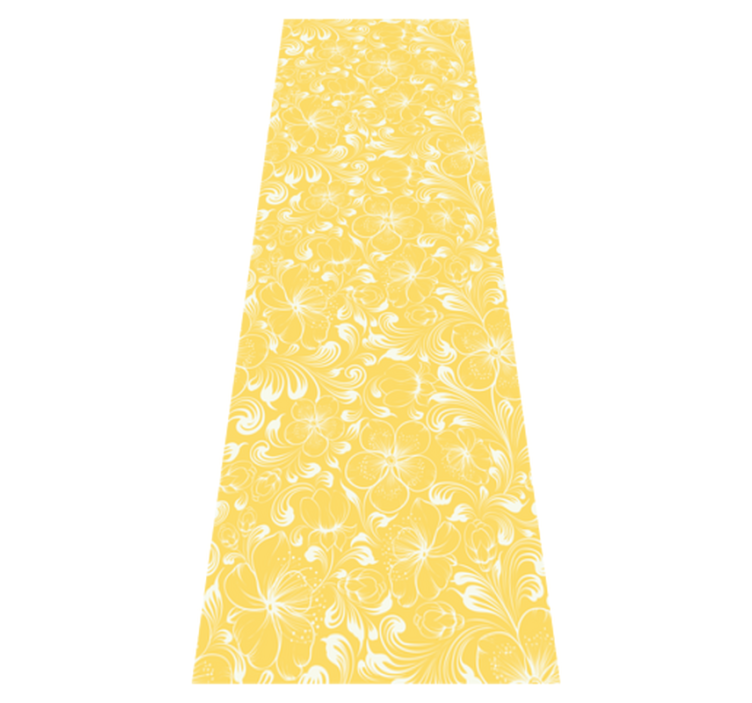 Yellow floral grandmillenial bedroom vinyl rug - TenStickers