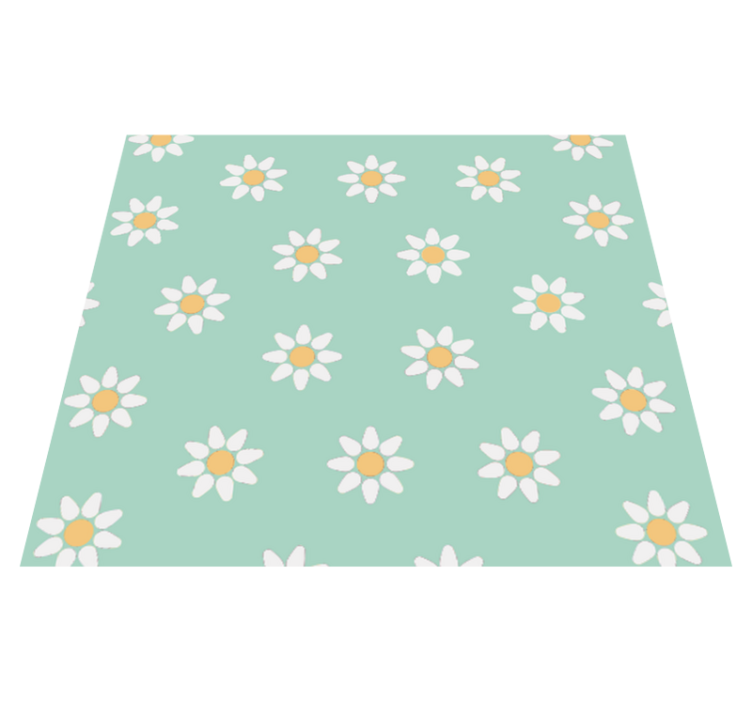 Kids daisy pattern bedroom vinyl rug - TenStickers