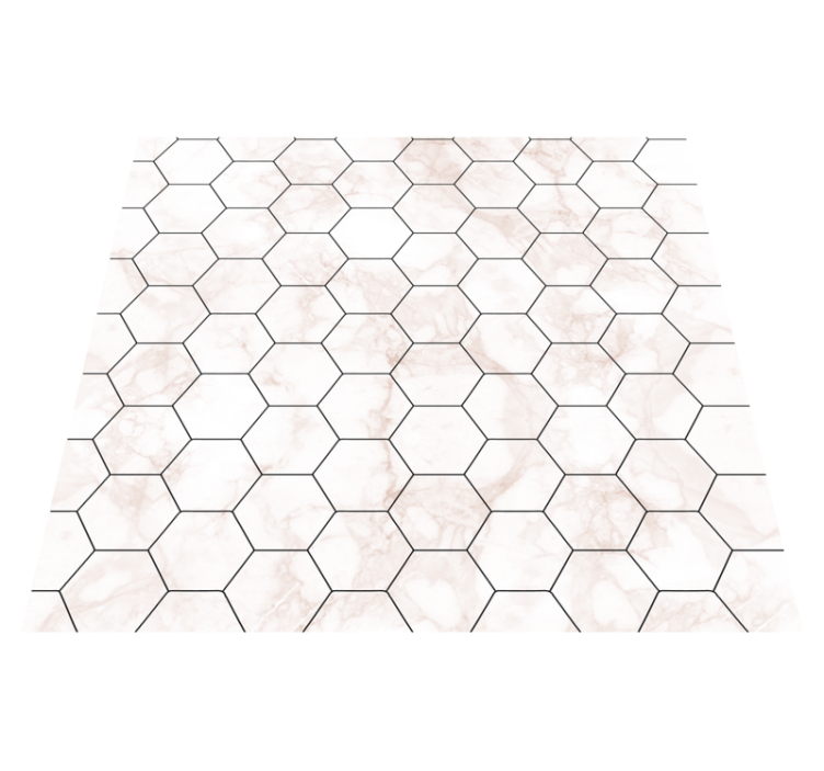 Bedroom vinyl rug marble hexagon design - TenStickers