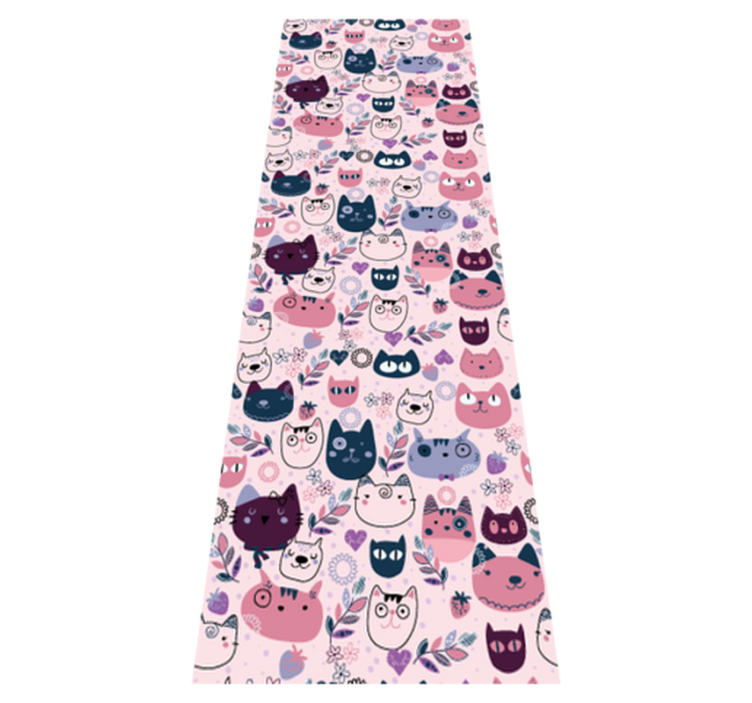 Bedroom vinyl rug with pink cat fashion pattern - TenStickers