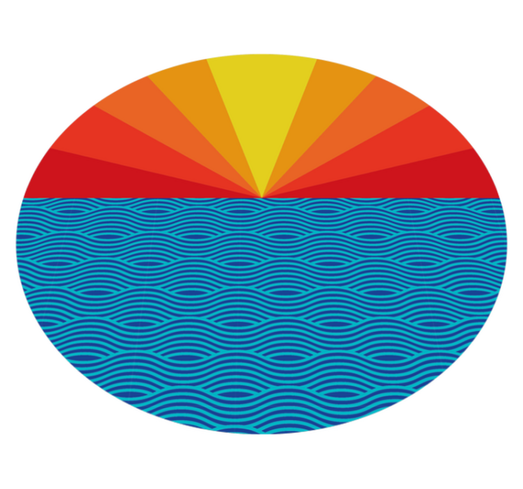 Nature vinyl rug retro ocean sunset - TenStickers