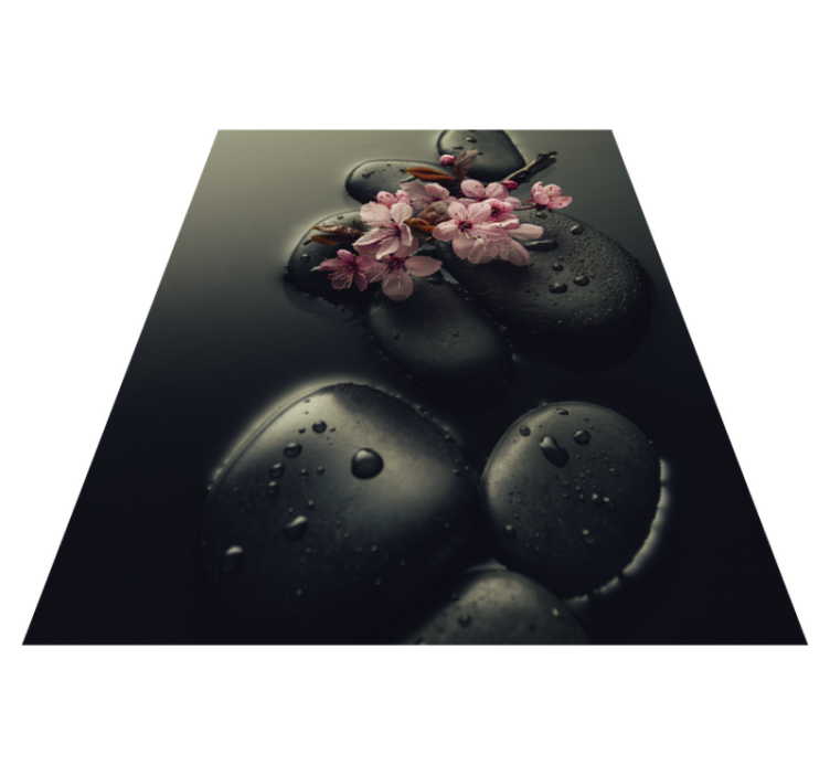 Nature vinyl rug for a tranquil stone bathroom - TenStickers