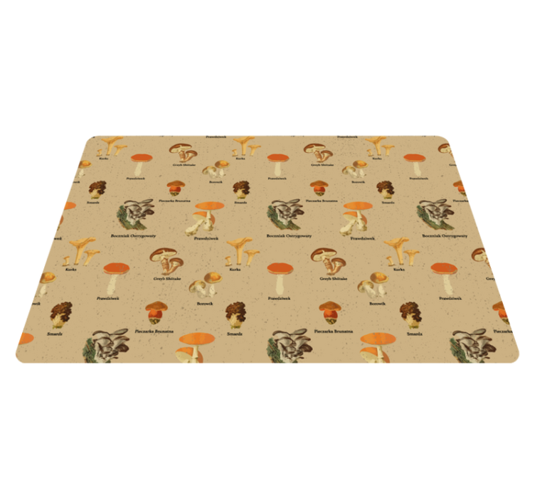 Nature vinyl rug vintage mushroom designs - TenStickers