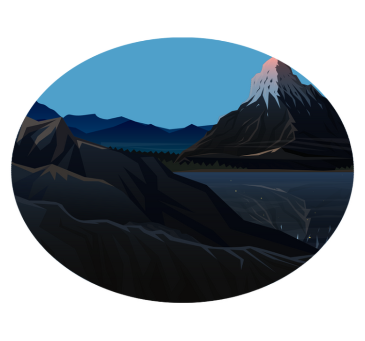 Nature vinyl rug mountain landscape view - TenStickers