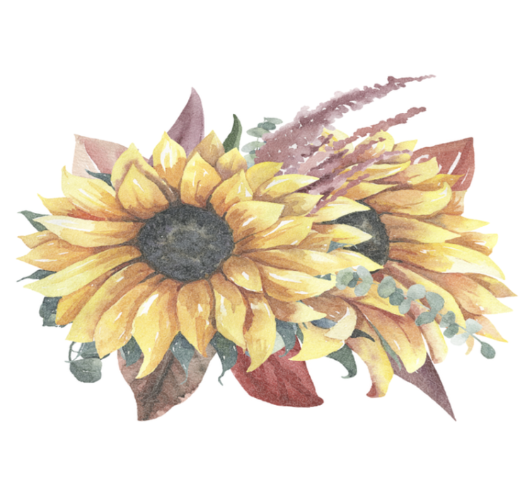 Nature vinyl rug sunflower floral design - TenStickers