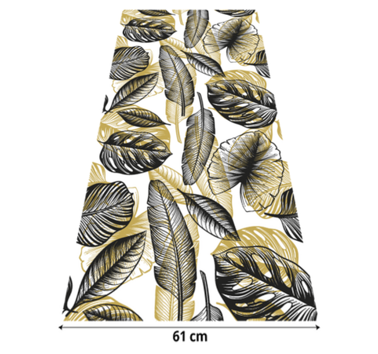 Floral vinyl rug with elegant tropical plants - TenStickers