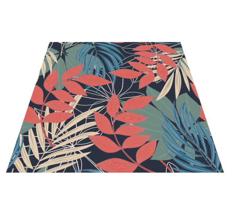 Floral vinyl rug with modern elegant flora and fauna pattern - TenStickers